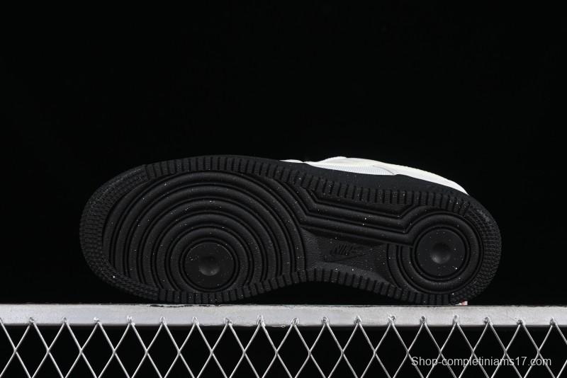 Nike Air Force 1 '07 Low White Black Canvas Casual Sneakers - FJ4160-002