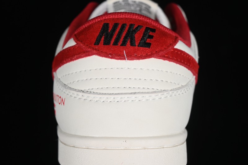 Nike SB Dunk Low LV Collaboration - Beige Black Red Glow in the Dark Anniversary High-End Custom Low-Top Casual Skate Shoes - JH8035-931