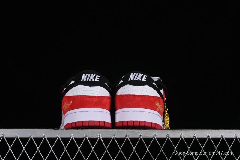 Nike SB Dunk Low Year of the Dragon Limited Edition - Black Swoosh Red Luck High-End Custom Low-Top Casual Sneakers - SJ2068-231