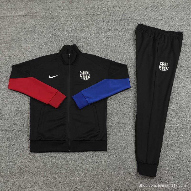 24/25 Barcelona Black Full Zipper Jacket +Long Pants