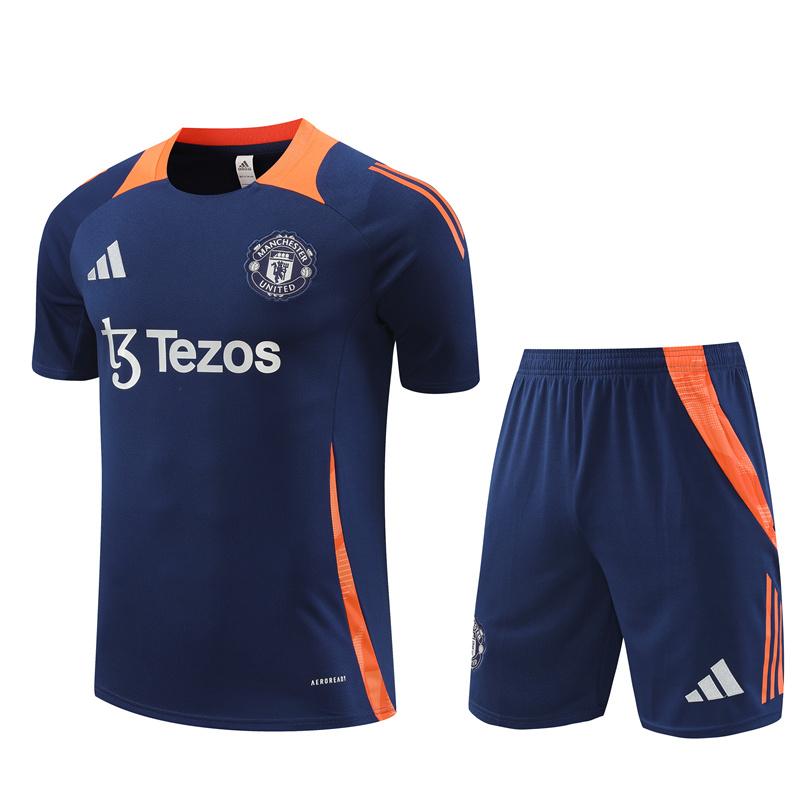 24/25 Manchester United Navy Short Sleeve Jersey+Shorts