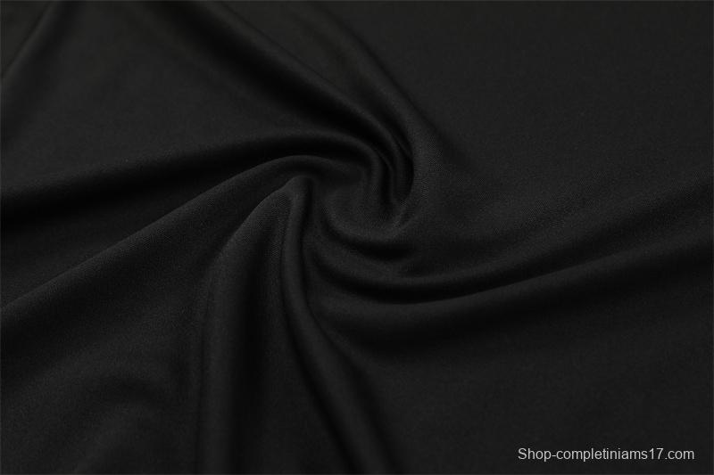 2024 Germany Black Half Zipper Jacket+Long Pants