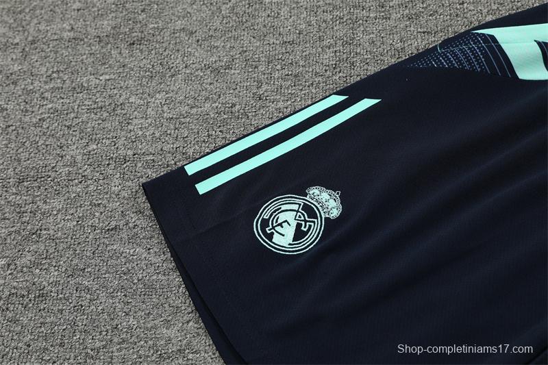 24/25 Real Madrid Lake Blue Short Sleeve Jersey+Shorts