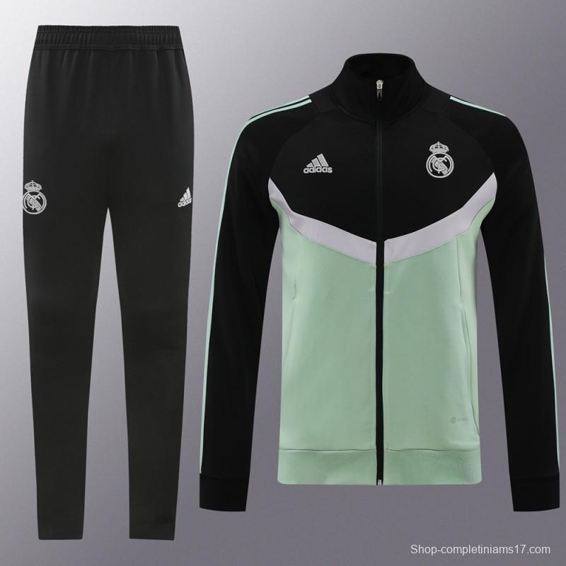 24/25 Real Madrid Green/Black Full Zipper Jacket +Long Pants