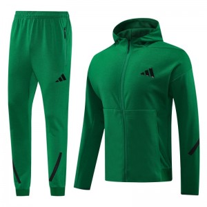 2024 Adidas Green Hoodie Full Zipper Jacket +Long Pants