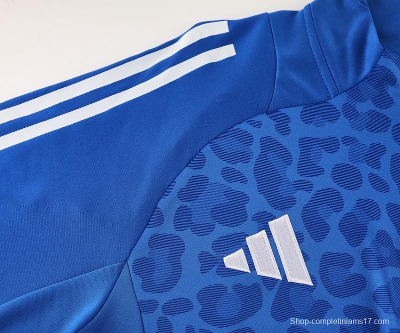 2024 Adidas Blue Half Zipper Jacket+Long Pants