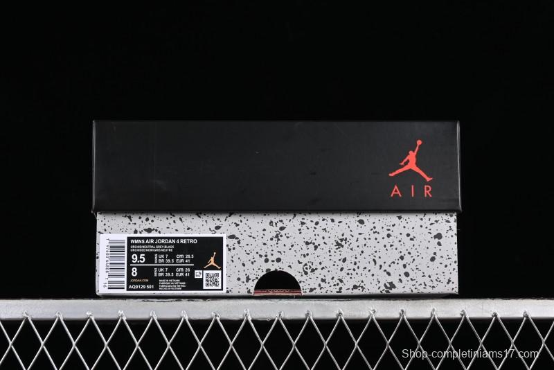 Nike Air Jordan 4 Retro Sneakers in Orchid Pink with Cement Grey Accents - AQ9129-501