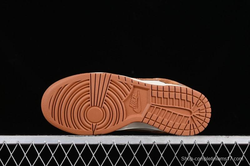 Nike SB Dunk Low LV Collaboration - Beige Brown Swoosh Anniversary High-End Custom Low-Top Casual Skate Shoes - XD6188-030