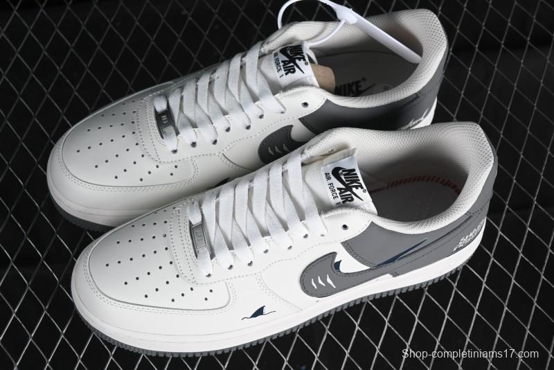 Nike Air Force 1 '07 Low "SHARK" Casual Sneakers with Full-Length Air Cushion - DB3301-220
