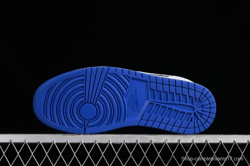 Nike Air Jordan 1 Low "Quai 54" Casual Sneakers in White Black Blue - HQ0764-001