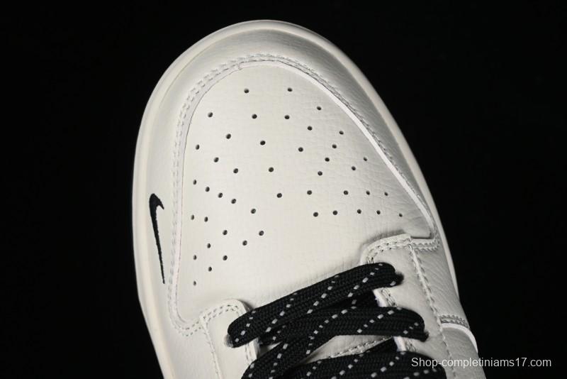 Nike SB Dunk Low BAPE Collaboration - Off-White Black Swoosh Anniversary Custom Low-Top Casual Skate Shoes - XD6188-037