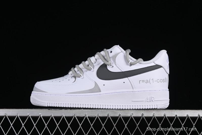 Nike Air Force 1 '07 Low Spray Paint White Grey Strap Low-Top Casual Sneakers - ZH0316-017