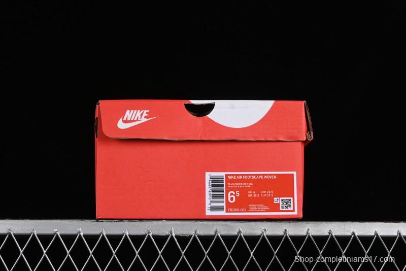 Nike Air Footscape Woven Asymmetrical Weave Slip-Resistant Low-Top Lifestyle Sneakers - FB1959-001