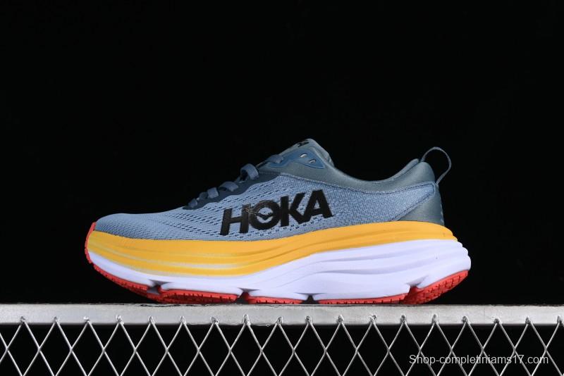 HOKA ONE ONE Bondi 8 Performance Cushion Running Shoes with Enhanced Support - 1123202 GBMS