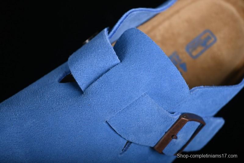 Birkenstock Arizona Soft Footbed Sandals with Suede Leather and Lambswool Lining - Original Blue