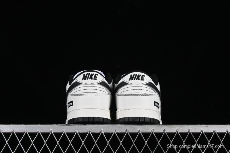 Nike Supreme x SB Dunk Low Casual Skate Shoes in Black and Beige - RM2308-237