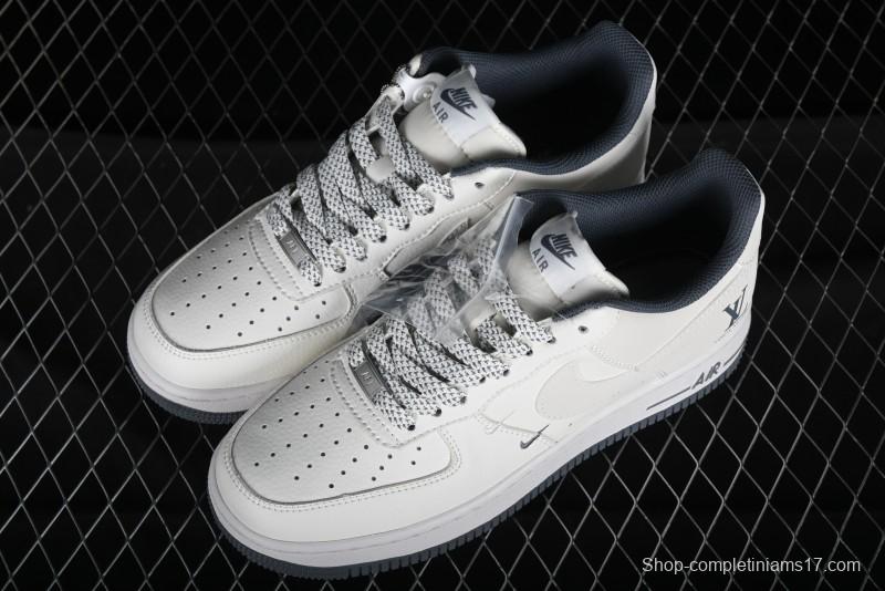 Nike Air Force 1 '07 Low LV Collaboration - Beige Grey Double Swoosh Low-Top Casual Sneakers - XZ6188-006