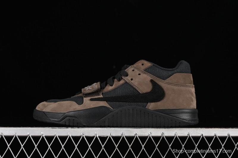 Nike Travis Scott x Jordan Cut The Check AJ1 Basketball Shoes with Velcro Design - FZ8117-204