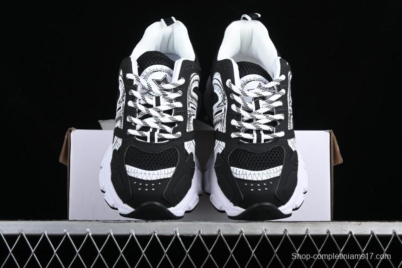 Dior Chrono Round Toe Lace-Up Lifestyle Casual Running Sneakers - 6865 BLACK WHITE