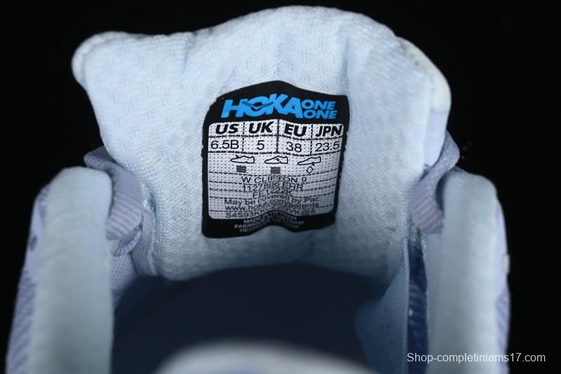 HOKA ONE ONE Clifton 9 Lightweight Knit Mesh Running Shoes with Enhanced Cushioning - 1127896 EHR