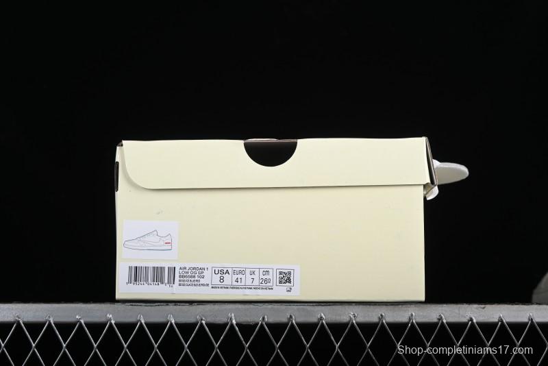 Nike SB Dunk Low Supreme Anniversary Edition Customized Low-Top Casual Sneakers in Off-White and Blue - BB6588-102