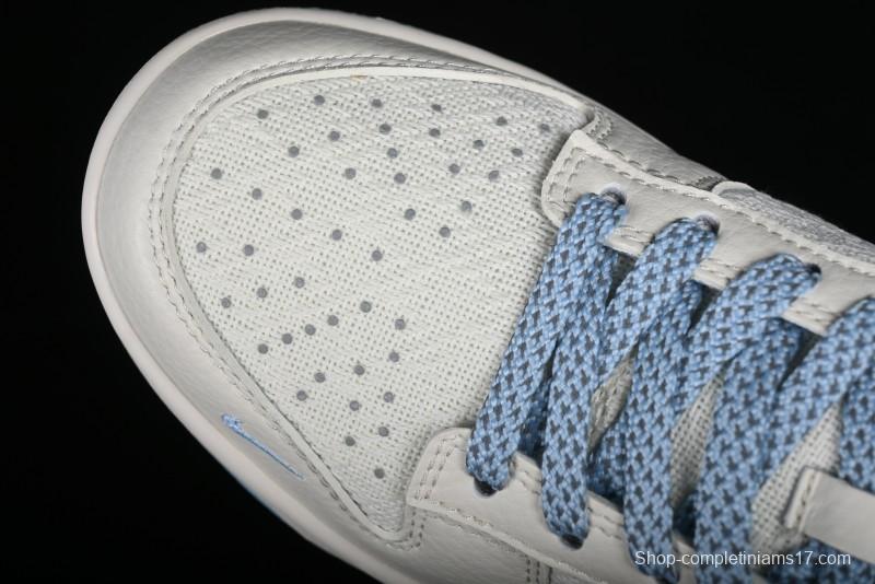 Nike SB Dunk Low Gucci Collaboration - Beige & Light Blue Crochet Fabric Anniversary High-End Custom Low-Top Casual Skate Shoes - DQ1098-376