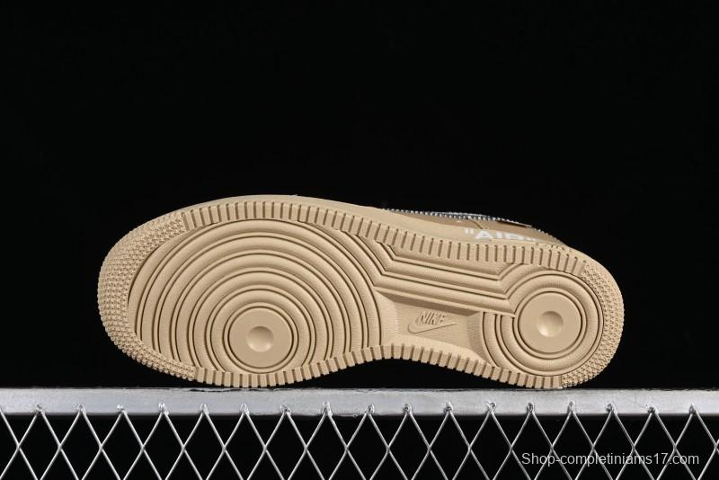 Off-White x Nike Air Force 1 '07 Low "Metal Gold" Casual Sneakers - DX1419-900