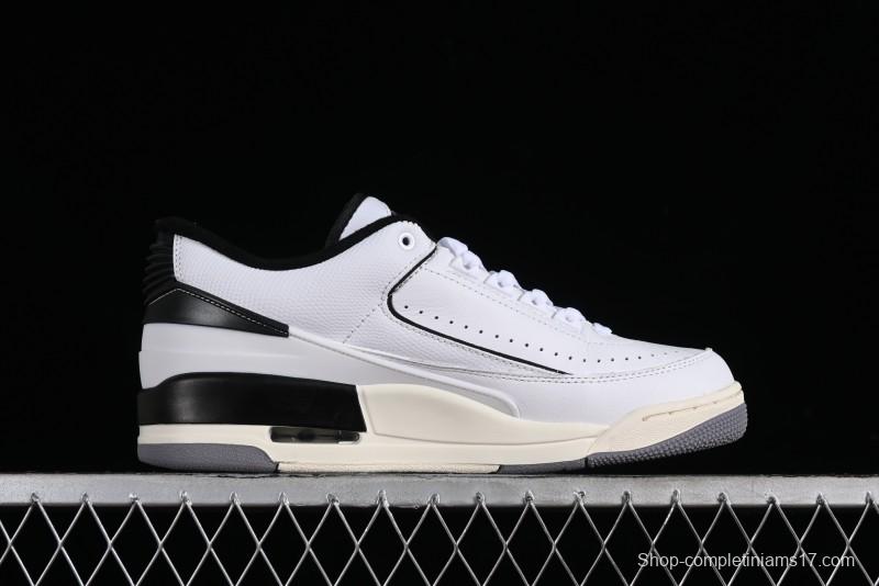 Nike Air Jordan 2/3 Retro Low-Top Basketball Shoes in White/Black - FD0383-100