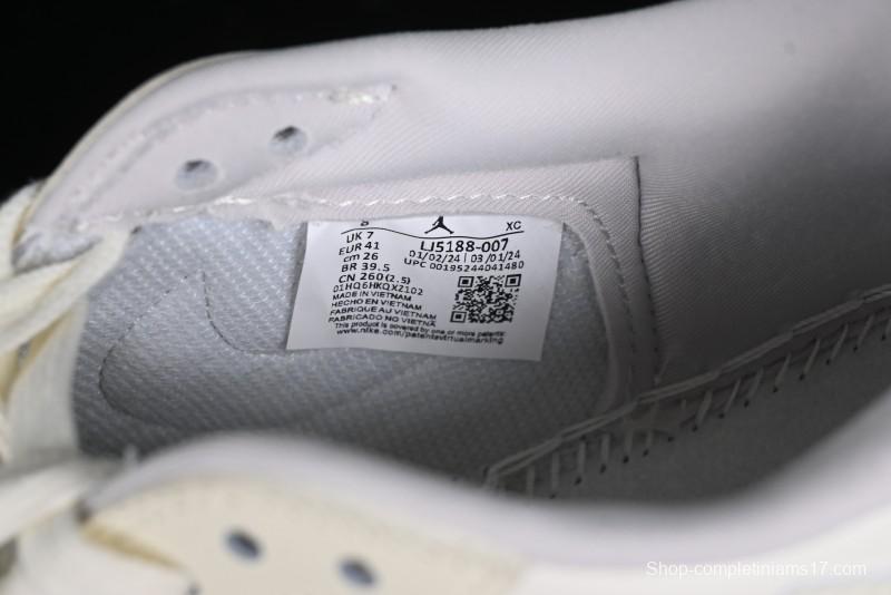 Nike Travis Scott x Fragment Design x Air Jordan 1 Low OG SP AJ1 LV Collaboration Light Blue Low-Top Casual Sneakers - LJ5188-007