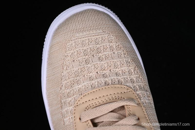 Nike Air Force 1 '07 Low 2.0 Khaki Flyknit Casual Sneakers - CI0051-200