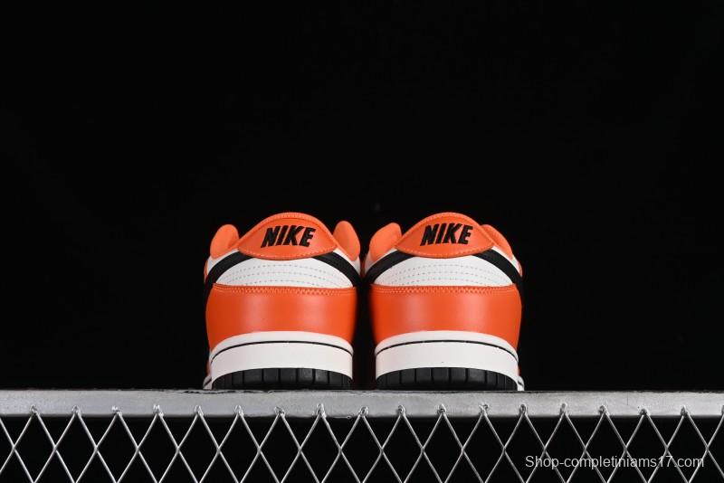 Nike SB Dunk Low Casual Skate Shoes in White, Orange, and Black - DH9765-003