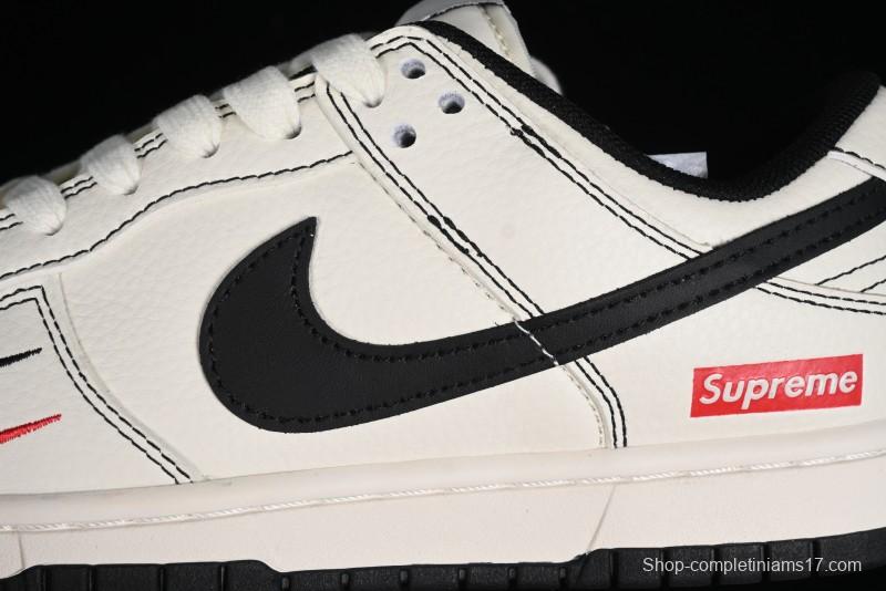 Nike SB Dunk Low Supreme Collaboration - Beige Black Line Anniversary Customized Low-Top Casual Skate Shoes - XX2025-316