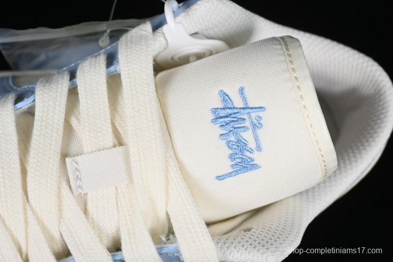 Nike Air Jordan 1 Low Stussy Collaboration - Blue Gold Custom High-End Basketball Shoes - WG8850-007