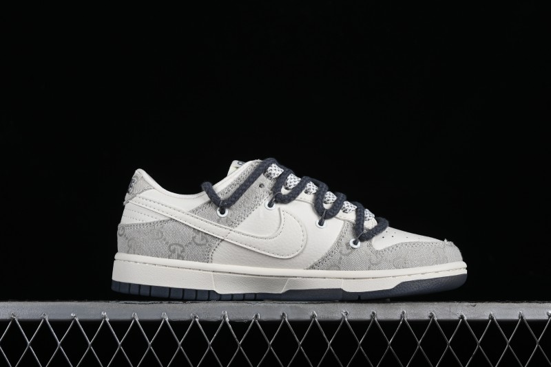 Nike SB Dunk Low Gucci Collaboration - Lace-Up Ash Anniversary High-End Custom Low-Top Casual Sneakers - SJ2068-263