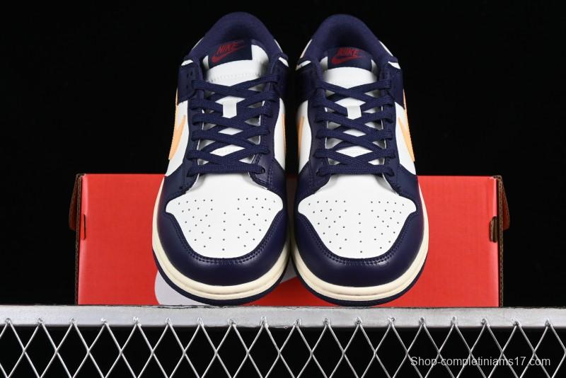 Nike Dunk Low Retro SB Skateboarding Shoes in Navy Blue with Purple Gold White Colorway - FV8106-181