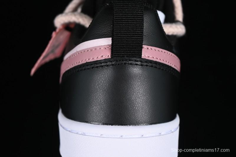 Nike Court Borough Low 2 Retro Casual Sneakers in Dark Pink and Black - BQ5448-115