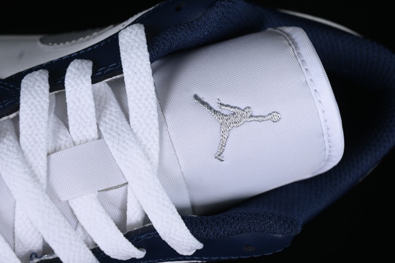 Nike Air Jordan 1 Low AJ1 White Blue Grey Low Top Lifestyle Basketball Shoes - 553558-141