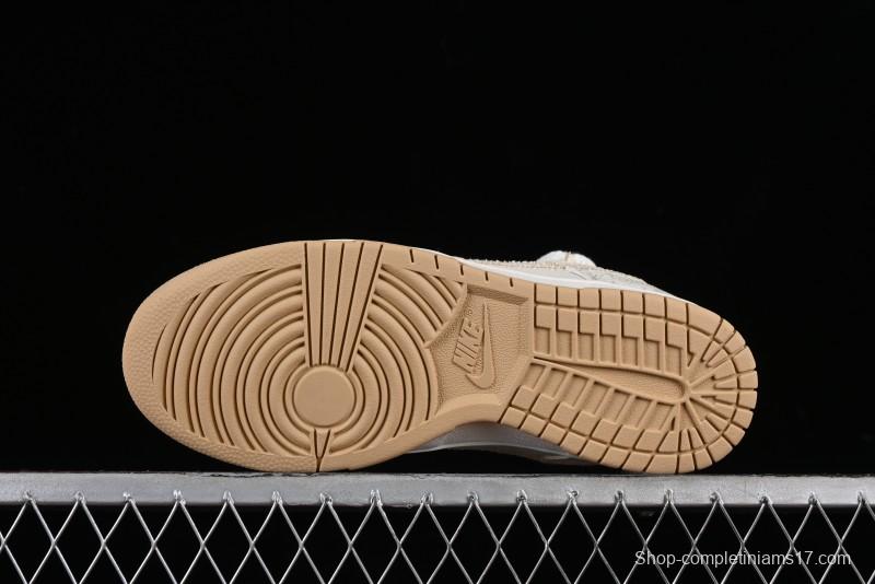 Nike SB Dunk Low LV Collaboration Strap Beige Swoosh Anniversary High-End Custom Low-Top Casual Sneakers - SJ2068-250