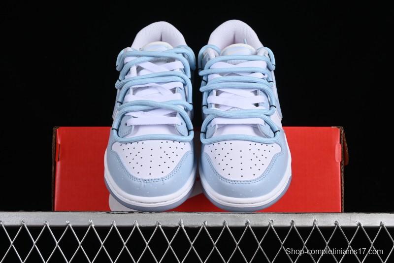 Nike Dunk Low SB Casual Sneakers in Light Blue with Sea Salt Lime Accents - FJ7743-194