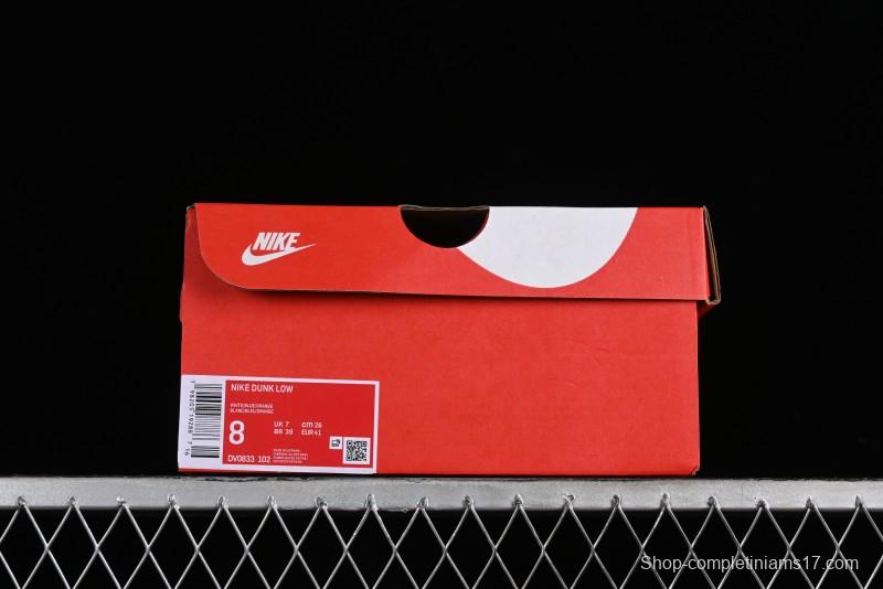 Nike SB Dunk Low Casual Skate Shoes in White Green Orange - DV0833-102