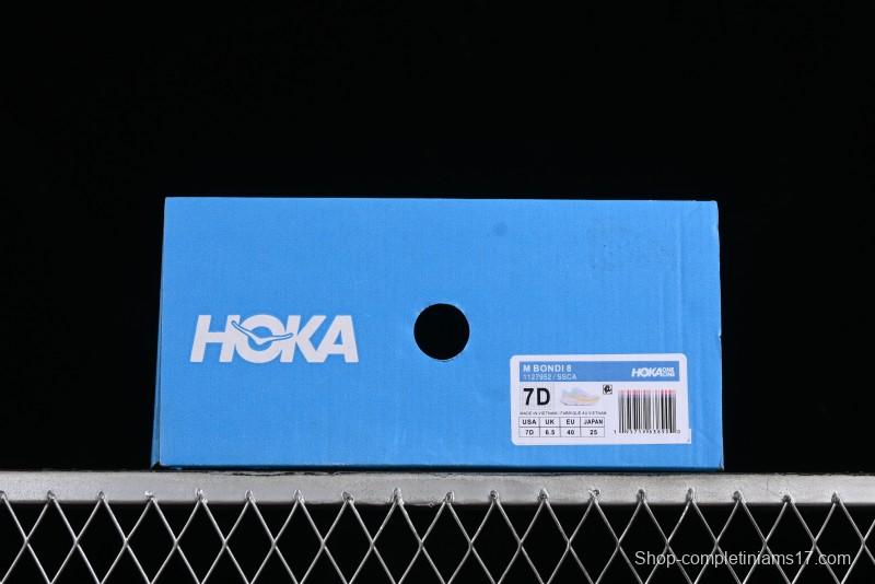 HOKA ONE ONE Bondi 8 Functional Cushioned Running Shoes with Engineered Mesh Upper - 1127954 SSCA