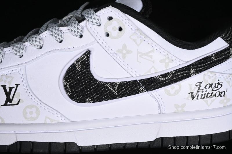 Nike SB Dunk Low LV Collaboration - Dark Night Elf High-End Custom Low-Top Casual Skate Shoes - DD1391-136