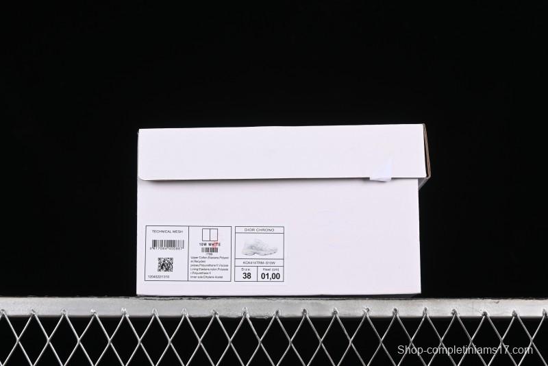 Dior Chrono Round Toe Lace-Up Lifestyle Casual Running Shoes - 10W WHITE