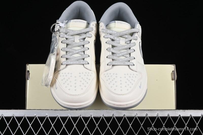 Nike SB Dunk Low Supreme Collaboration - Beige Canvas Anniversary High-End Custom Low-Top Casual Skate Shoes - BB6698-514