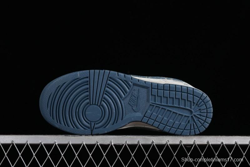 Nike SB Dunk Low LV Collaboration - Light Blue Denim Anniversary High-End Custom Low-Top Casual Skate Shoes - XP3802-336