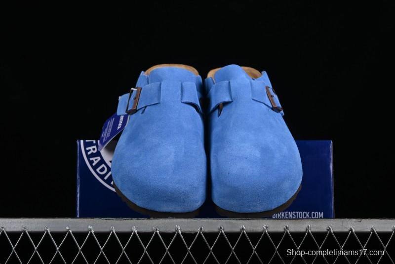 Birkenstock Arizona Soft Footbed Sandals with Suede Leather and Lambswool Lining - Original Blue
