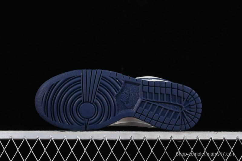 Nike SB Dunk Low LV Collaboration - Suede Navy Blue Anniversary High-End Custom Low-Top Casual Skate Shoes - FC1688-134