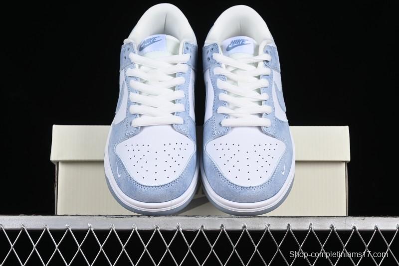 Nike SB Dunk Low Supreme Collaboration - Ice Crystal Blue Anniversary High-End Custom Low-Top Casual Skate Shoes - JH8039-939