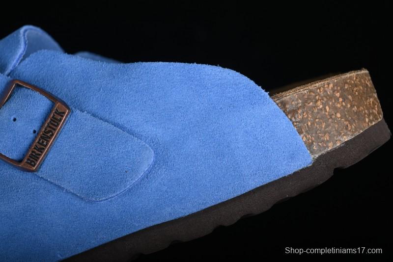 Birkenstock Arizona Soft Footbed Sandals with Suede Leather and Lambswool Lining - Original Blue