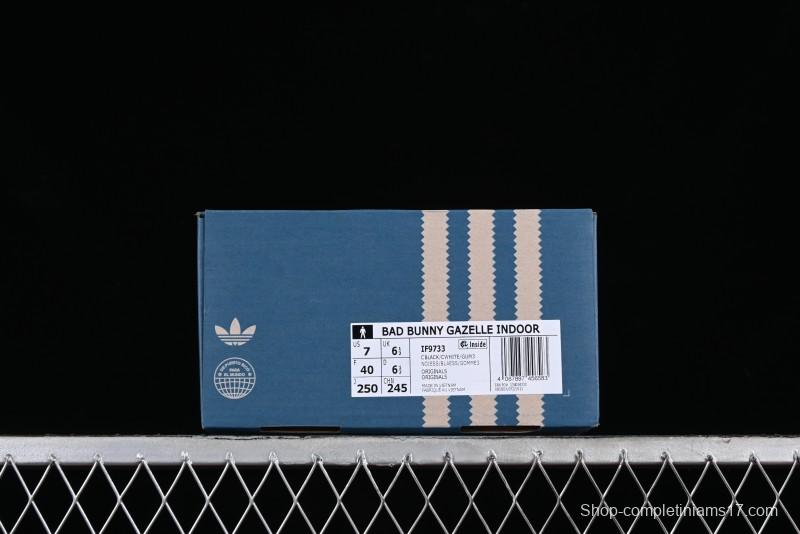 Adidas Originals Gazelle Indoor Bad Bunny Retro Low-Top Sneakers with Non-Slip and Wear-Resistant Sole - IF9733